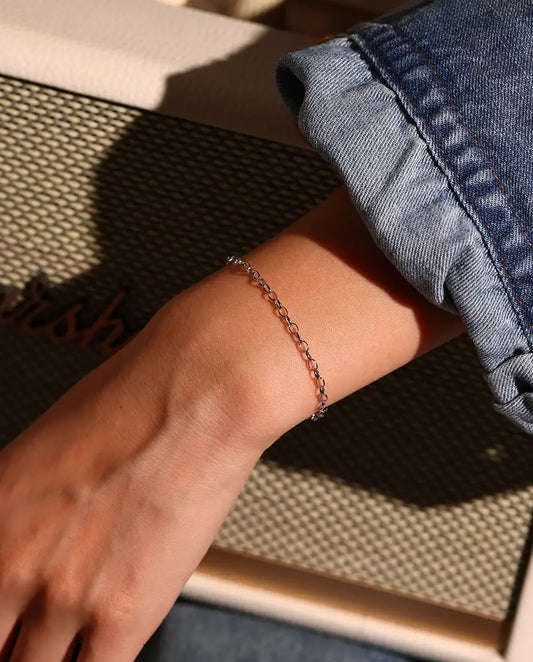 Bracelet Chaîne Forçat en Argent 925 - porté au poignet