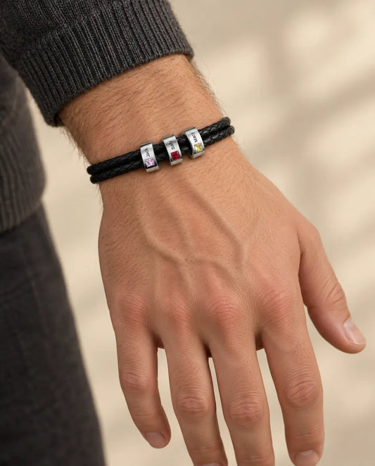 Bracelet Homme en Similicuir - porté par un mannequin