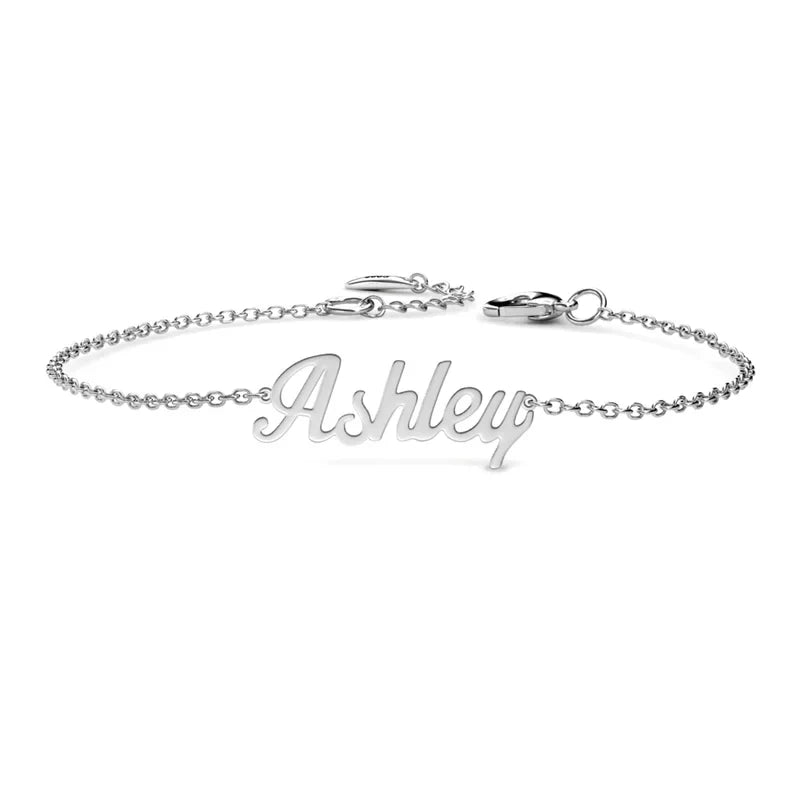 Bracelet Personnalisé Femme – Prénom en Argent Sterling 925, Doré, Argenté ou Or Rose, Cadeau pour Elle, Maman