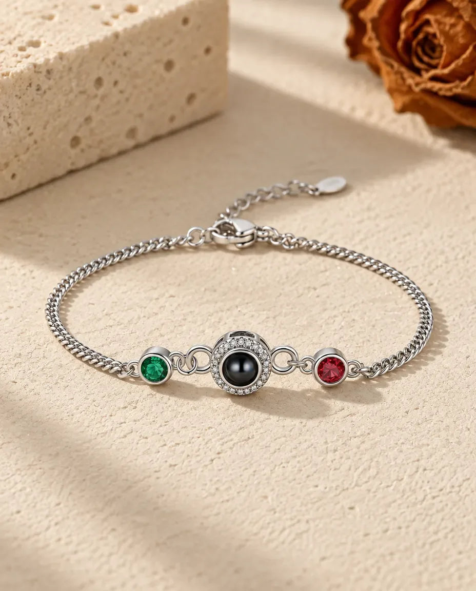 Bracelet Photo - vue de face en argent