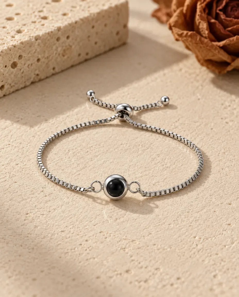 Bracelet Photo - vue de face en argent