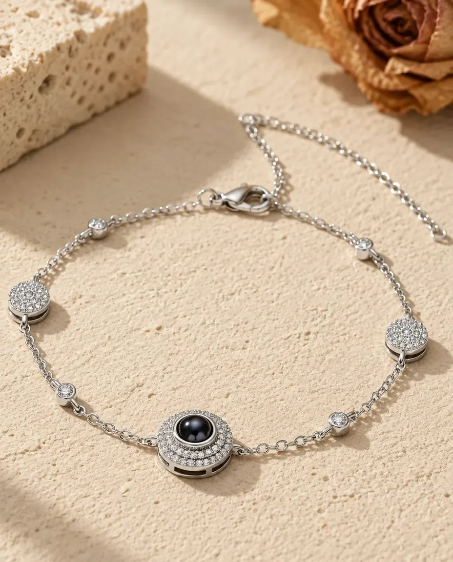 Bracelet Photo - vue de face en argent