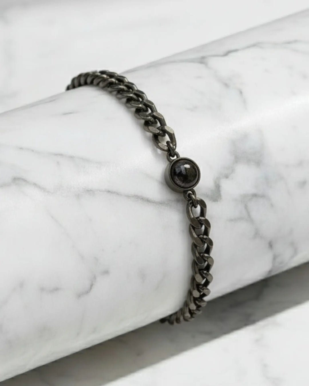 Bracelet Photo Homme – Projection Vintage en Acier Inoxydable et Cuir, Image Cachée Personnalisée, Cadeau pour Lui, Papa