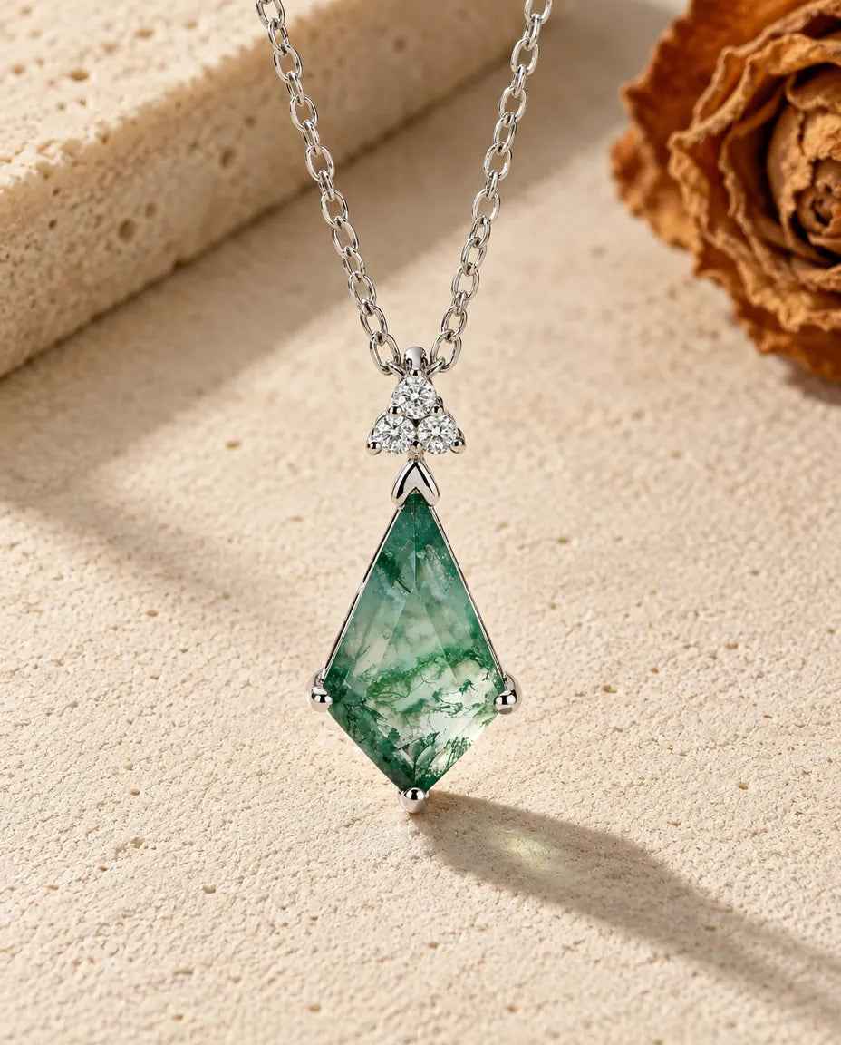 Collier Agate Mousse - vue de face