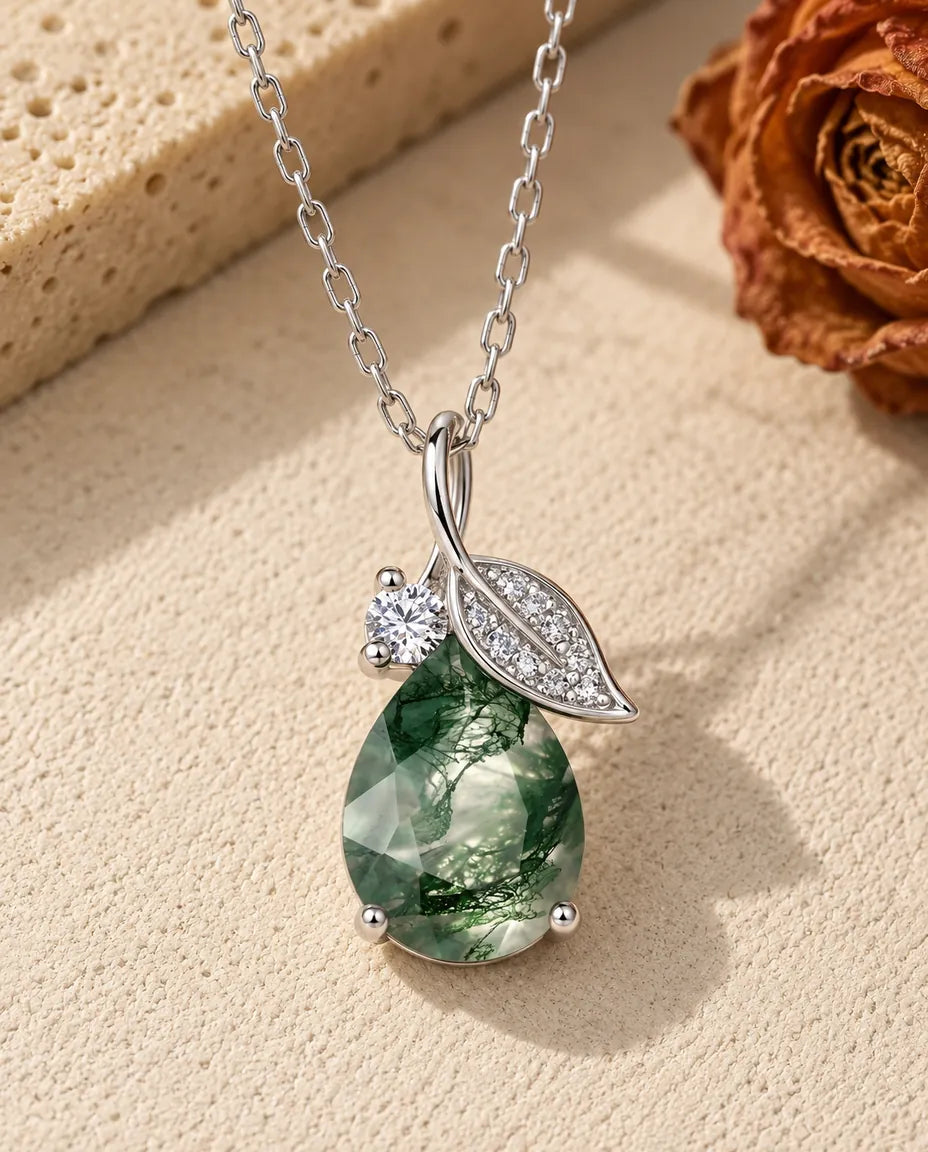 Collier Agate Mousse - vue de face