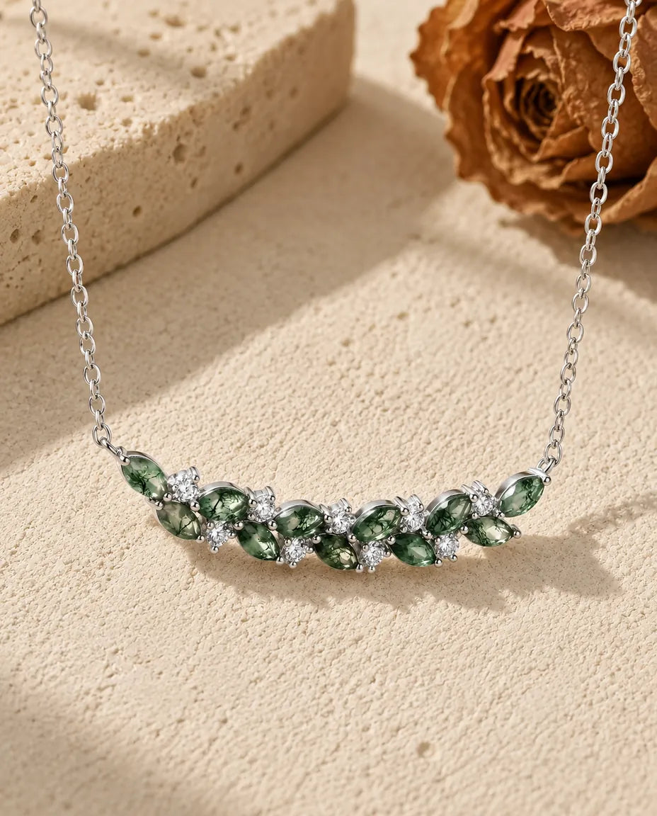 Collier Agate Mousse - vue de face