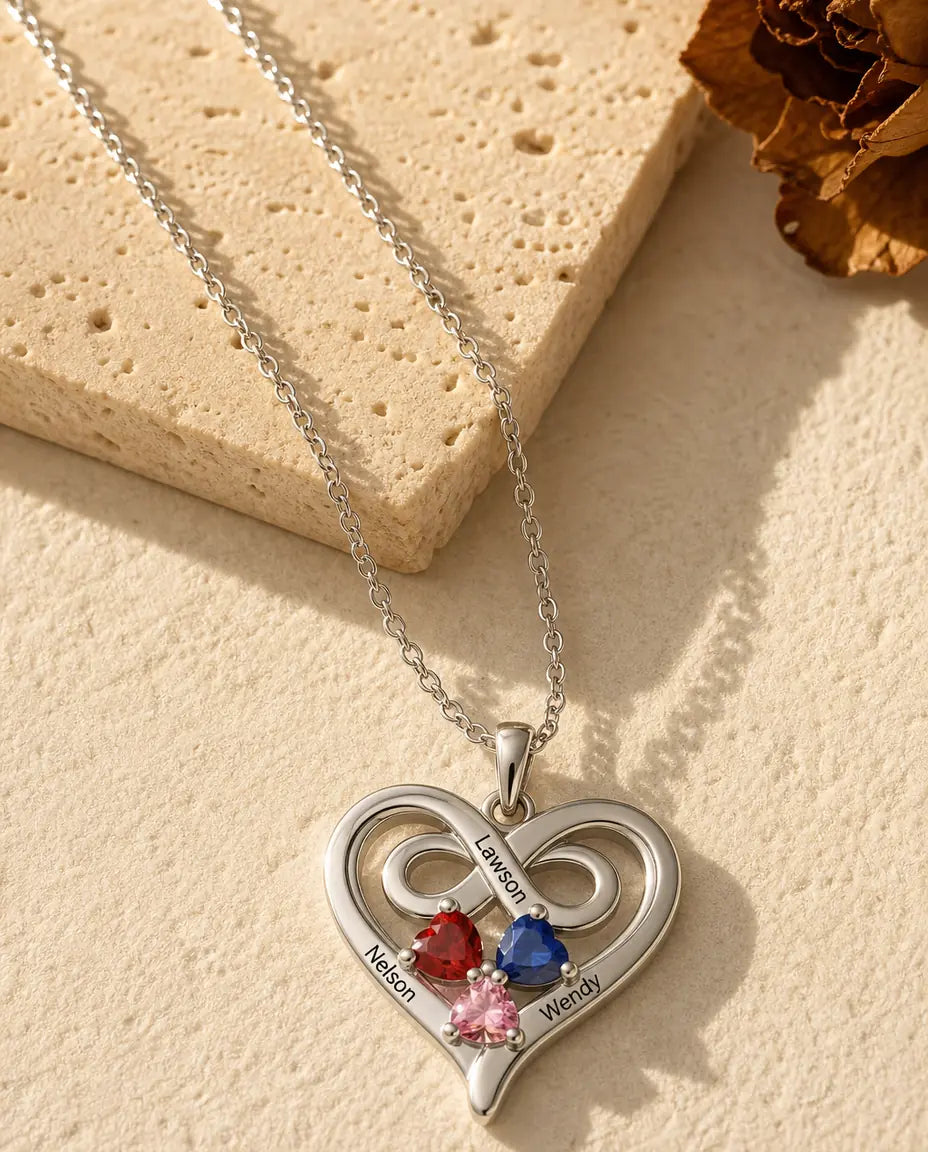 Collier Cœur Personnalisé - vue de face en argent