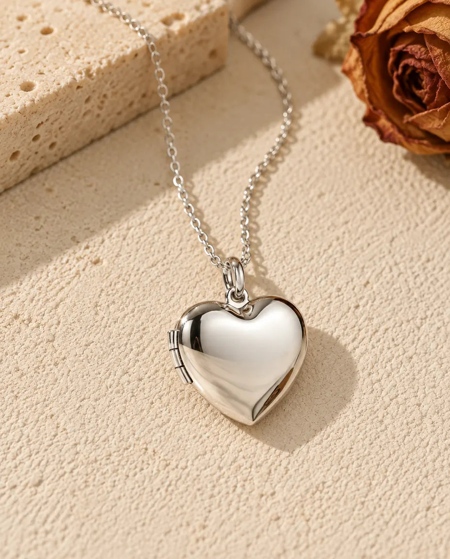 Collier Photo - vue de face en argent