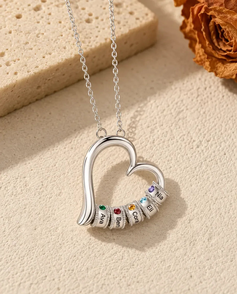 Collier Pierre de Naissance - vue de face, finition argentée