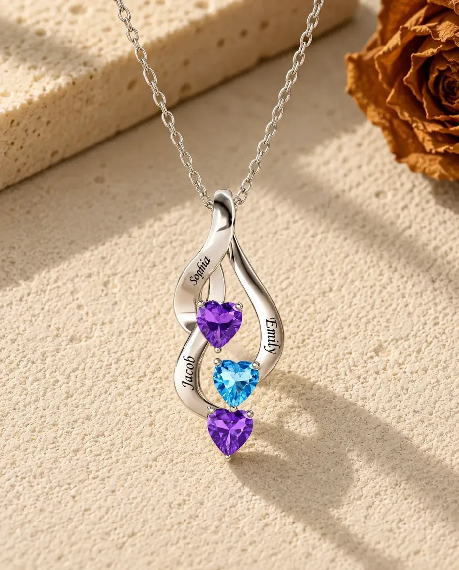 Collier Pierre de Naissance - vue de face en argent