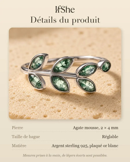 Bague Agate Mousse - dimensions et matière