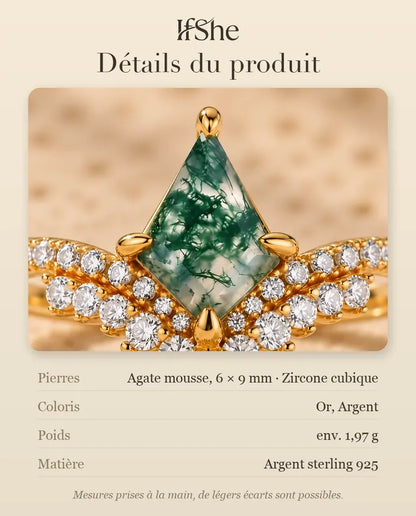 Bague Agate Mousse - dimensions et matière