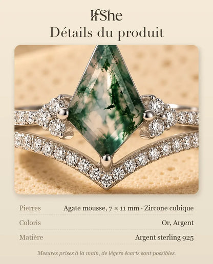 Bague Agate Mousse - dimensions et matière