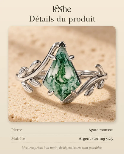 Bague Agate Mousse - dimensions et matière
