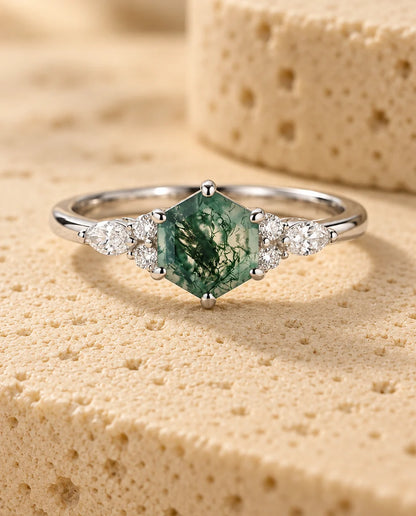 Bague Agate Mousse - vue de face