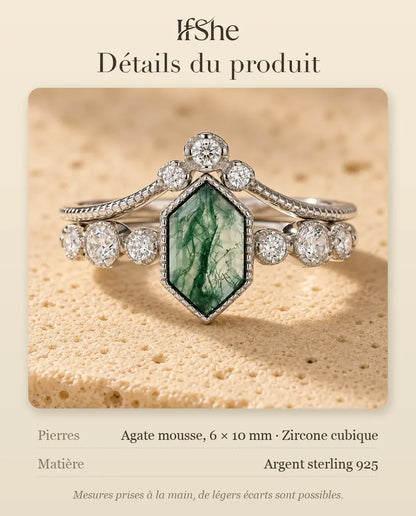 Bague Agate Mousse - dimensions et matière