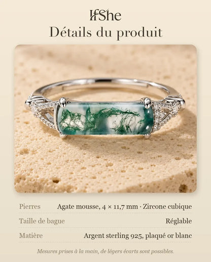 Bague Agate Mousse - dimensions et matière