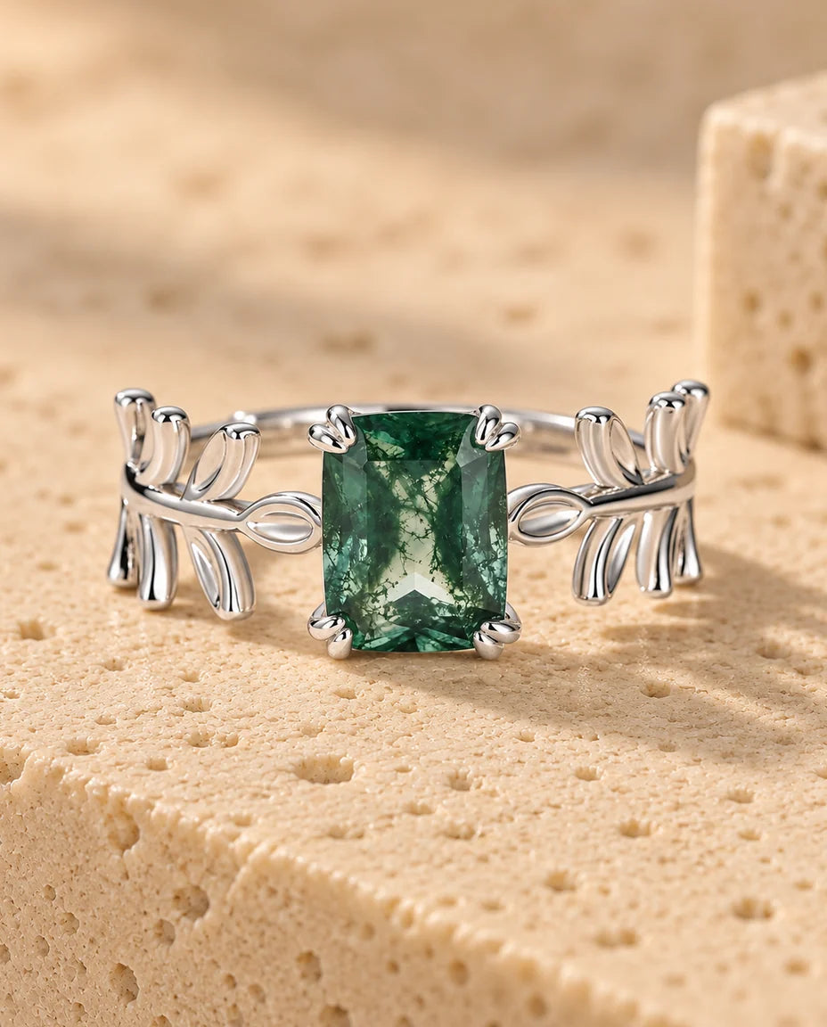Bague Agate Mousse - vue de face