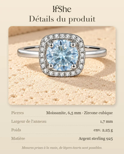 Bague Moissanite - dimensions et matière