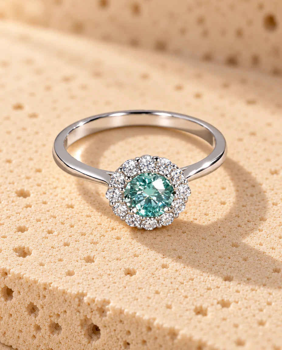 Bague Moissanite - vue de dessus
