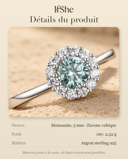 Bague Moissanite - dimensions et matière