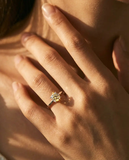 Bague Moissanite – Solitaire Coussin Carré 1 ct, Argent Sterling 925 Minimaliste, Bague de Fiançailles pour Elle