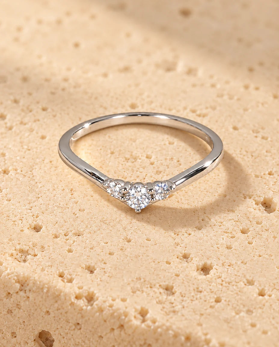 Bague Moissanite - vue de dessus