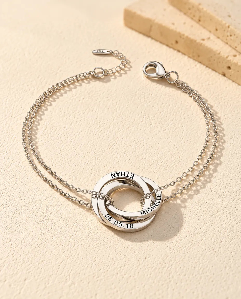 Bracelet Personnalisé Femme - version à 3 anneaux