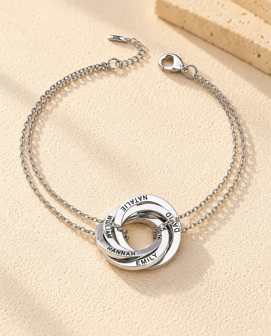 Bracelet Personnalisé Femme - version à 5 anneaux