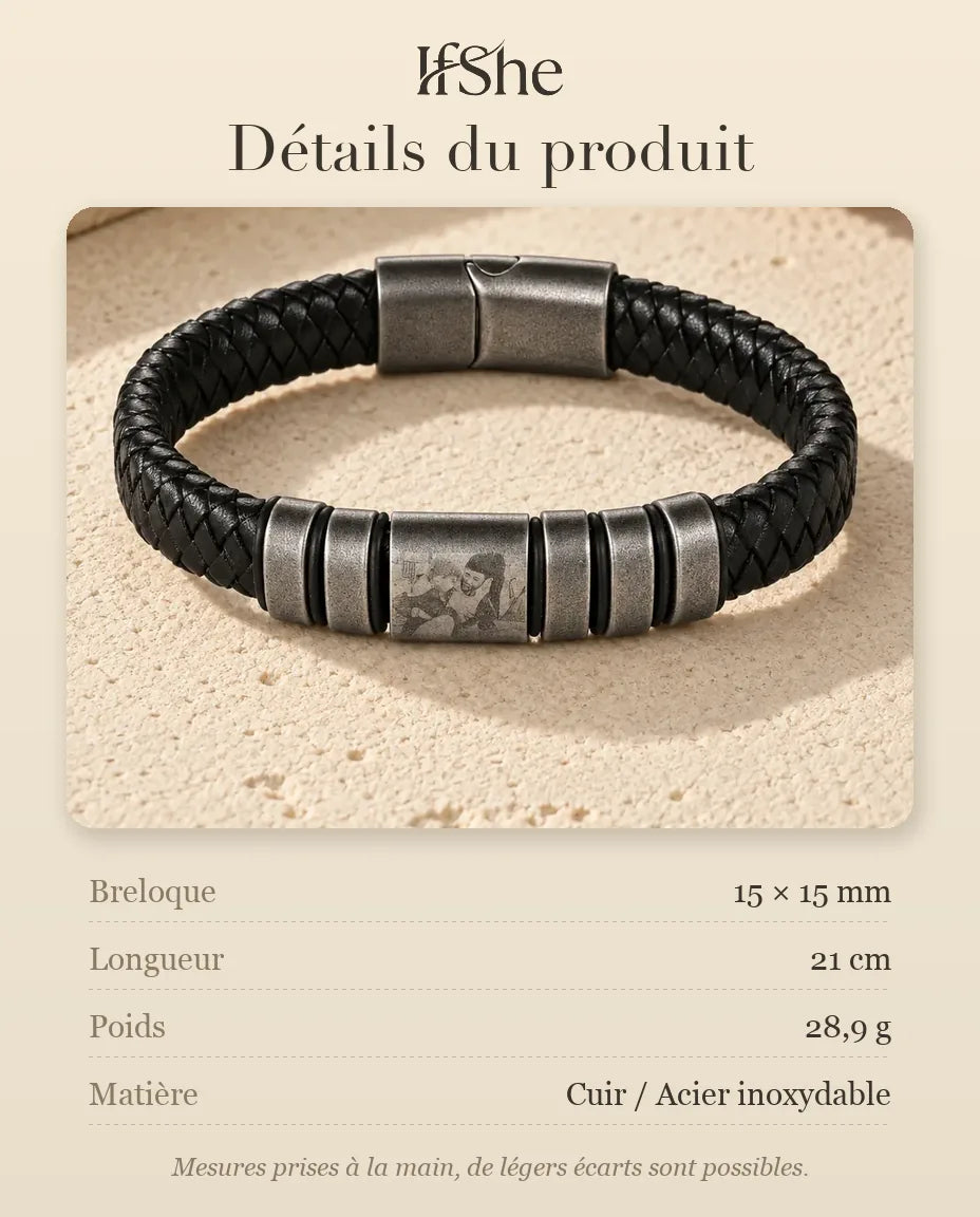 Bracelet Gravé - dimensions et matière