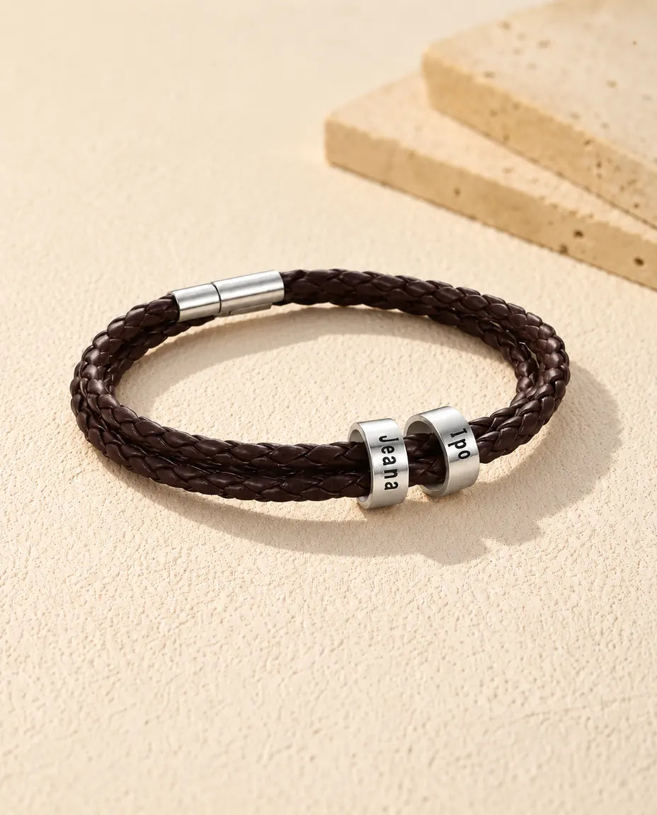 Bracelet Gravé Homme - version à 2 prénoms