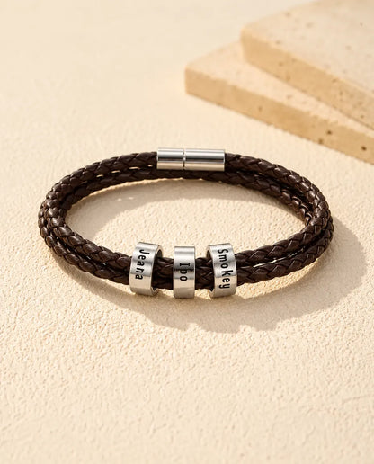 Bracelet Gravé Homme - version à 3 prénoms