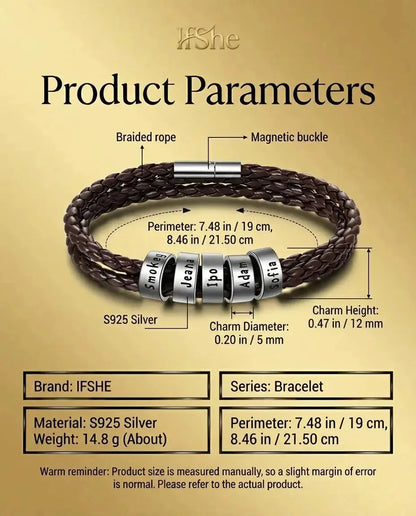 Bracelet Gravé Homme - dimensions et matière