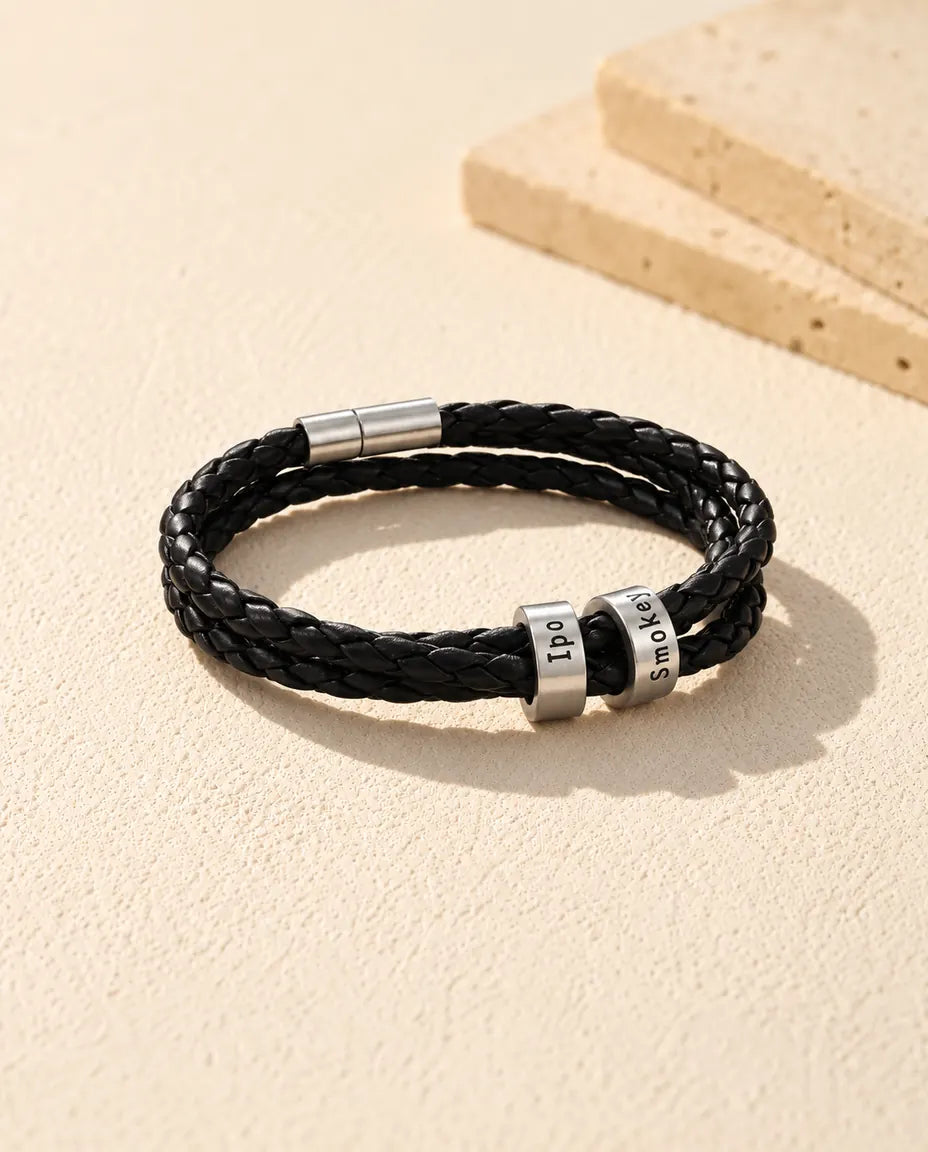 Bracelet Gravé Homme - version à 2 prénoms