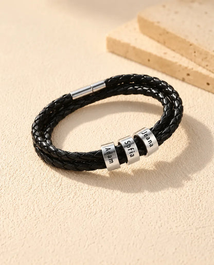 Bracelet Gravé Homme - version à 3 prénoms