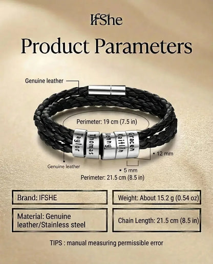 Bracelet Gravé Homme - dimensions et matière