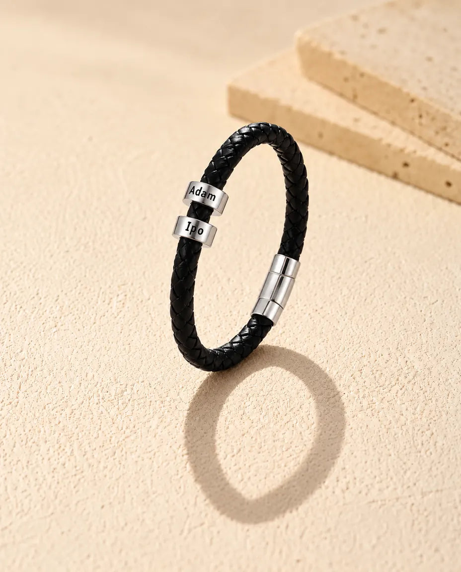Bracelet Gravé Homme - version à 2 prénoms