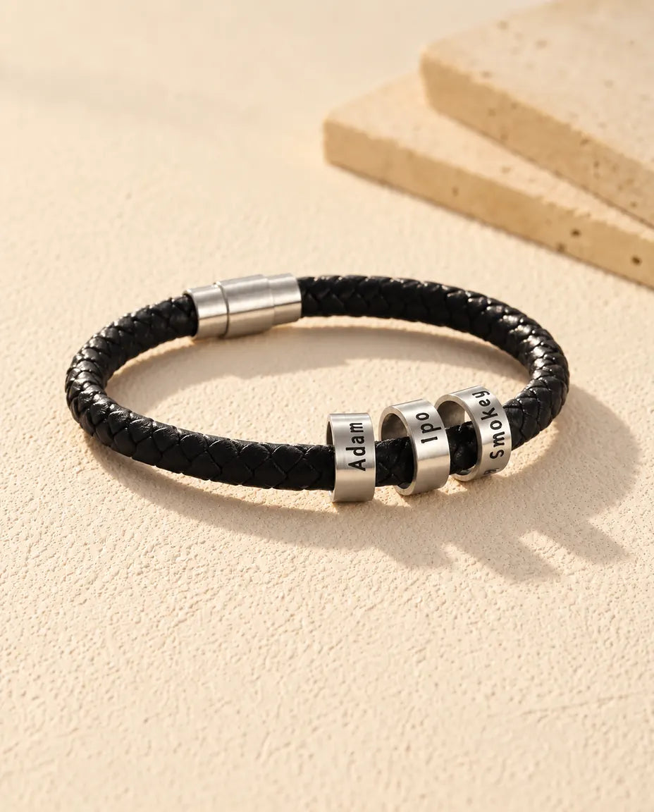 Bracelet Gravé Homme - version à 3 prénoms