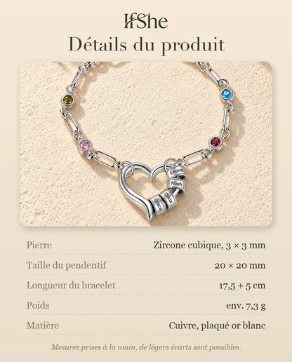 Bracelet Gravé Femme - dimensions et matière