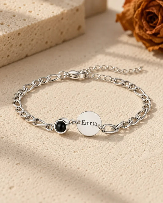 Bracelet Gravé - vue de face en argent