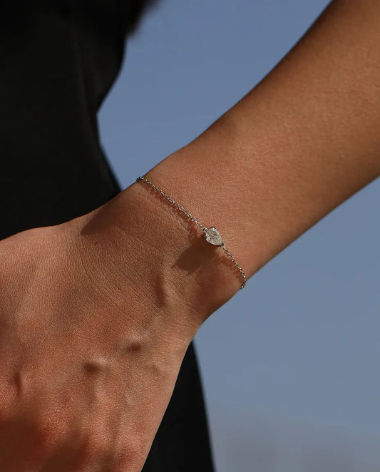 Bracelet Moissanite Goutte en argent 925 – solitaire taille poire de 0,8 ct couleur D, chaîne fine réglable