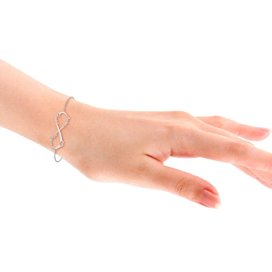 Bracelet Personnalisé Femme – Infini 3 Prénoms, Argent Sterling 925 ou Cuivre, Argenté, Doré ou Or Rose, Cadeau pour Maman