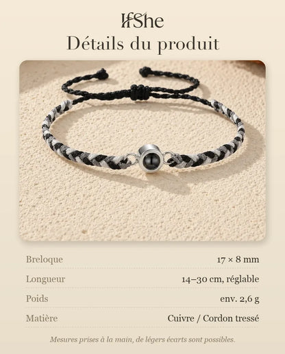Bracelet Photo - dimensions et matière
