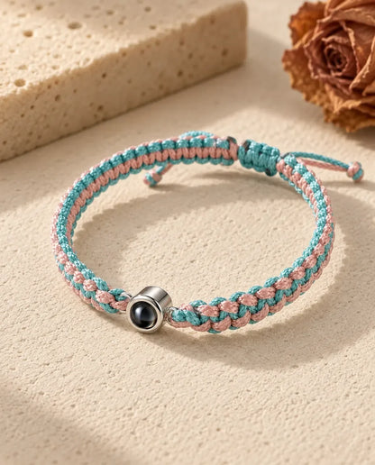 Bracelet Photo - en rose et bleu