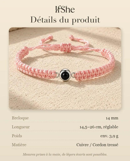 Bracelet Photo - dimensions et matière