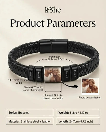 Bracelet Photo Homme - dimensions et matière