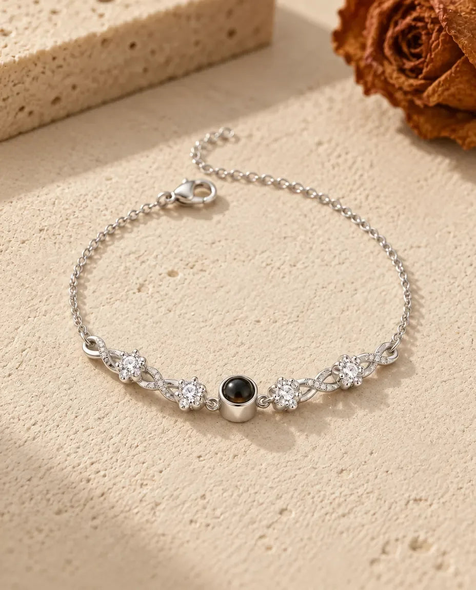 Bracelet Photo - vue de face en argent