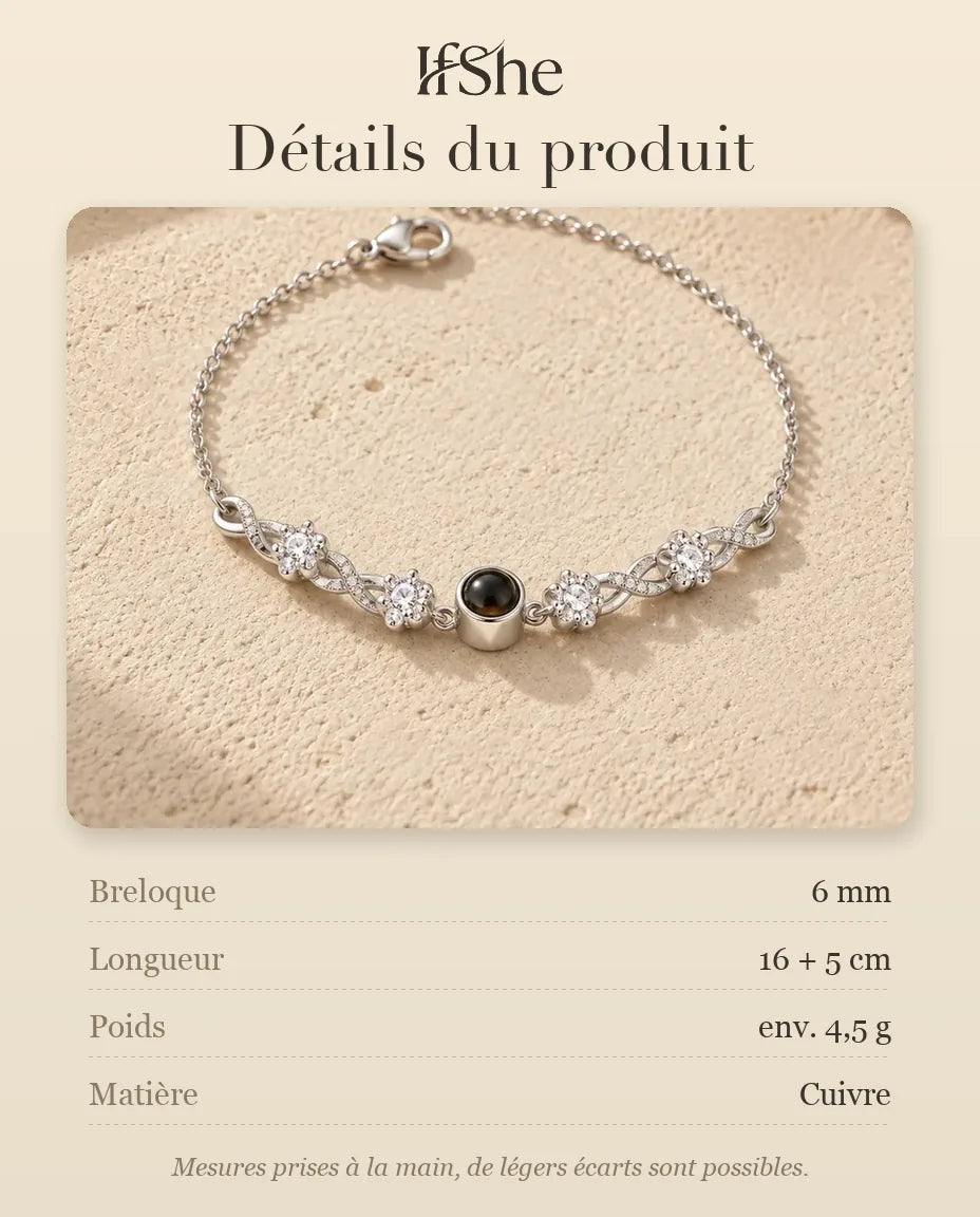 Bracelet Photo - dimensions et matière