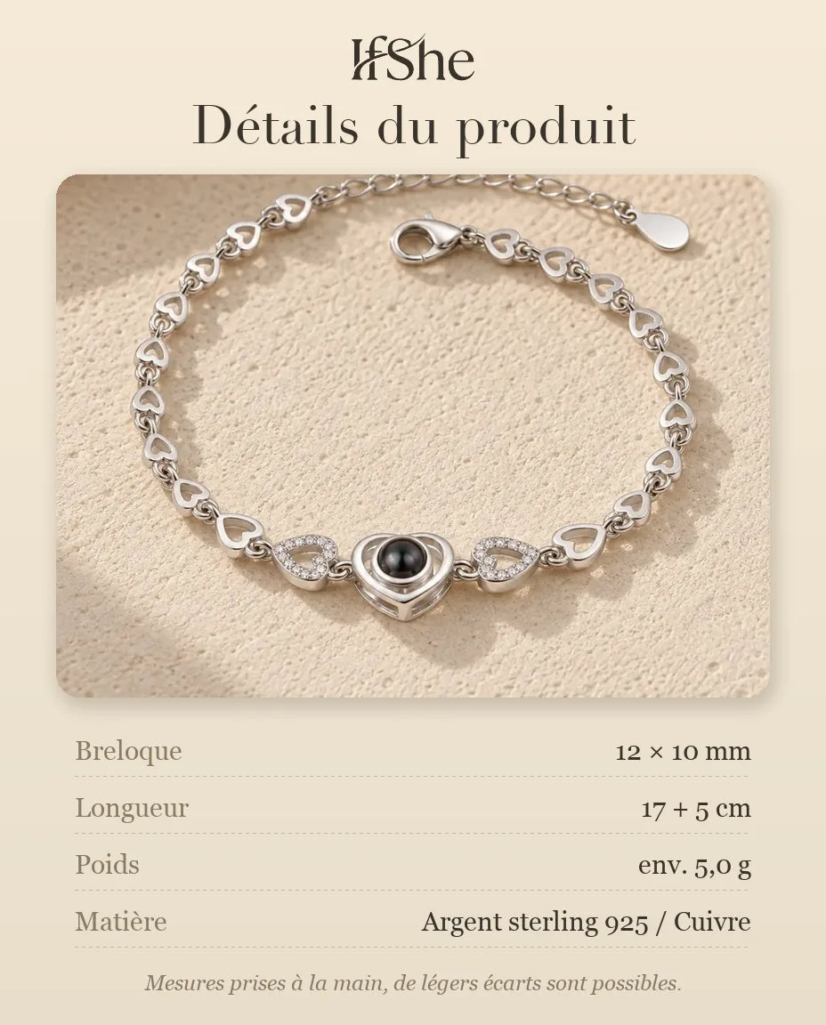 Bracelet Photo - dimensions et matière
