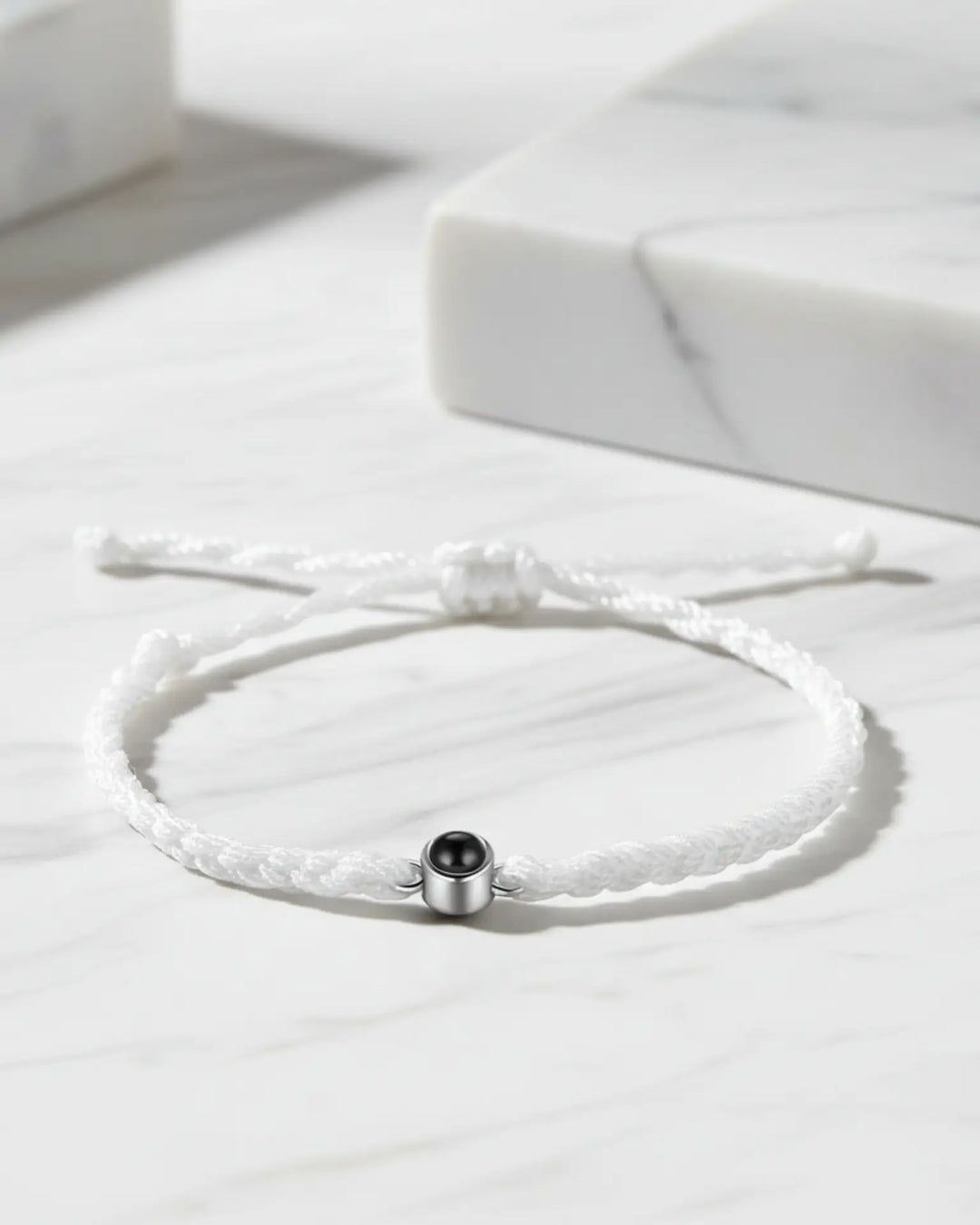Bracelet Photo – Nœud d'Amitié en Corde Tressée avec Projection, 5 couleurs, cadeau pour Elle